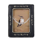 SIKOO Vintage Leaf Scroll-Carved Picture Frame with Hummingbird Art Print