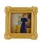 SIKOO Ornate Shell-Carved Vintage Picture Frame with Antique Oil Painting
