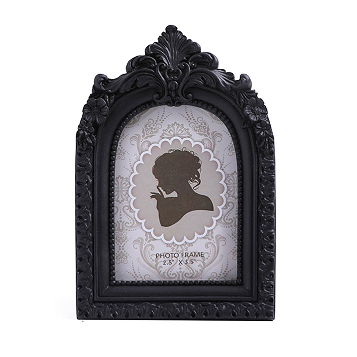 SIKOO Antique Distressed Ornate Floral Arch Picture Frame