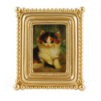 SIKOO Vintage Beaded Mini Picture Frame with Cat Artwork