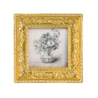 SIKOO Vintage Round Grape Leaf-Carved  Frame with Antique Floral Sketch Art