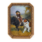 SIKOO Vintage Floral-Carved Octagon Frame with Old Architectural oil painting