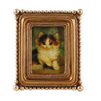 SIKOO Vintage Beaded Mini Picture Frame with Cat Artwork