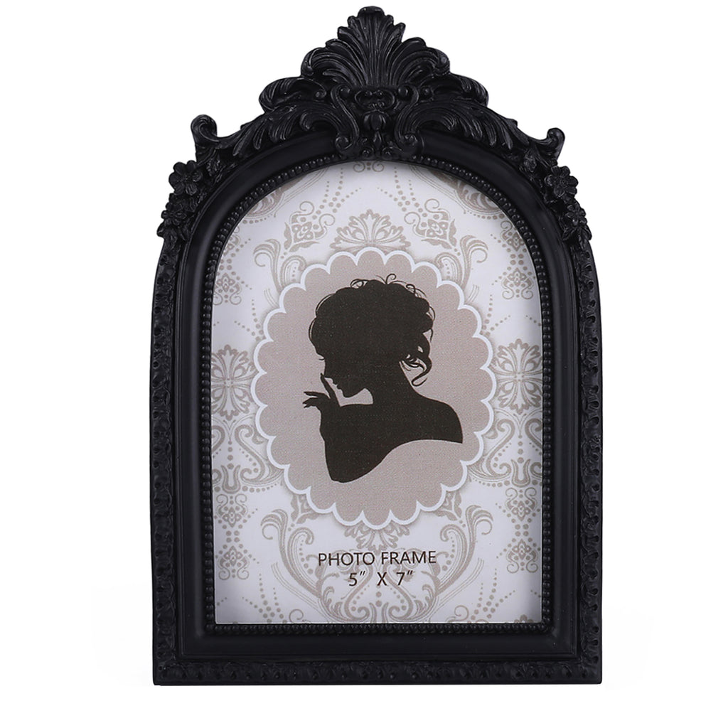 SIKOO Antique Distressed Ornate Floral Arch Picture Frame