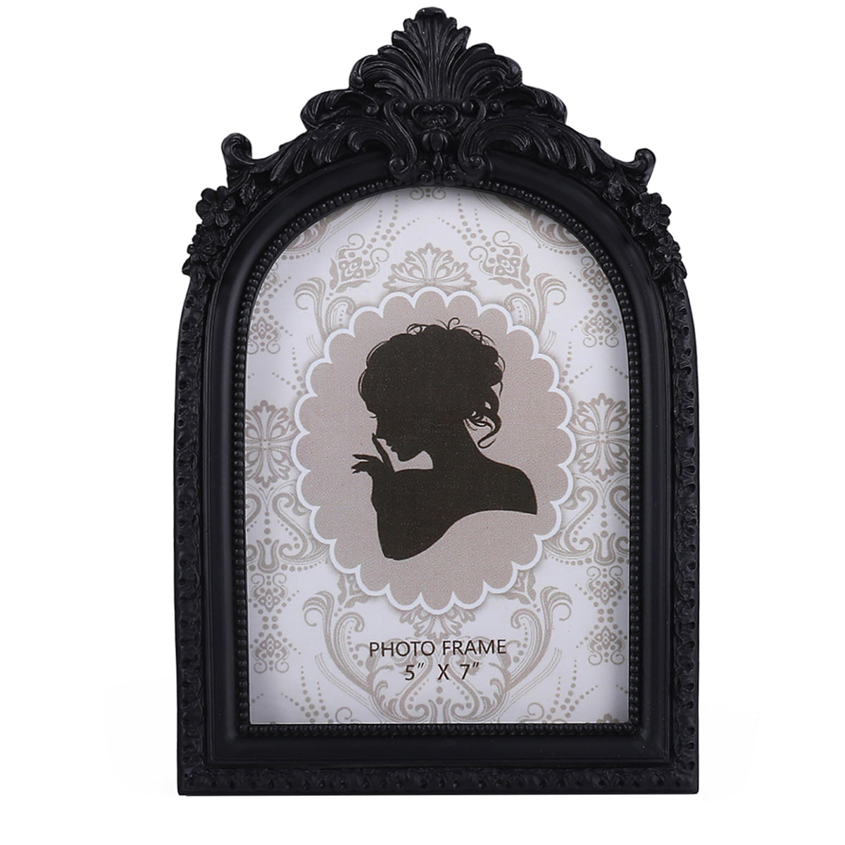 SIKOO Antique Distressed Ornate Floral Arch Picture Frame