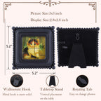 SIKOO Vintage Beaded Mini Picture Frame with Cat Artwork