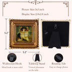 SIKOO Vintage Beaded Mini Picture Frame with Cat Artwork