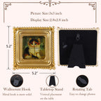 SIKOO Vintage Beaded Mini Picture Frame with Cat Artwork