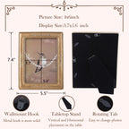 SIKOO Vintage Leaf Scroll-Carved Picture Frame with Hummingbird Art Print