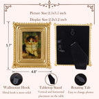 SIKOO Vintage Beaded Mini Picture Frame with Cat Artwork