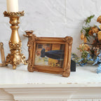 SIKOO Ornate Shell-Carved Vintage Picture Frame with Antique Oil Painting