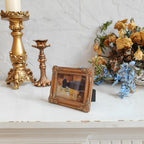 SIKOO Ornate Shell-Carved Vintage Picture Frame with Antique Oil Painting