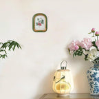 SIKOO Vintage Floral-Carved Arched Frame with Oil Painting