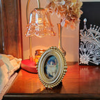 SIKOO Vintage Beaded Mini Picture Frame with Cat Artwork