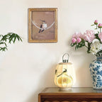 SIKOO Vintage Leaf Scroll-Carved Picture Frame with Hummingbird Art Print