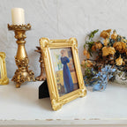 SIKOO Ornate Shell-Carved Vintage Picture Frame with Antique Oil Painting