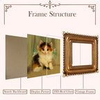 SIKOO Vintage Beaded Mini Picture Frame with Cat Artwork