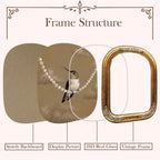 SIKOO Vintage Floral-Carved Arched Frame with Oil Painting