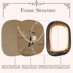 SIKOO Vintage Floral-Carved Arched Frame with Oil Painting