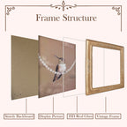 SIKOO Vintage Leaf Scroll-Carved Picture Frame with Hummingbird Art Print