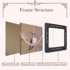 SIKOO Vintage Leaf Scroll-Carved Picture Frame with Hummingbird Art Print