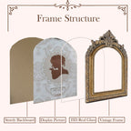 SIKOO Antique Distressed Ornate Floral Arch Picture Frame