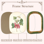 SIKOO Vintage Floral-Carved Arched Frame with Oil Painting