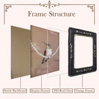 SIKOO Vintage Leaf Scroll-Carved Picture Frame with Hummingbird Art Print