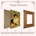 SIKOO Vintage Beaded Mini Picture Frame with Cat Artwork