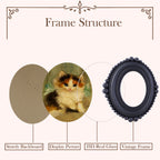 SIKOO Vintage Beaded Mini Picture Frame with Cat Artwork