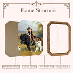 SIKOO Vintage Floral-Carved Octagon Frame with Old Architectural oil painting